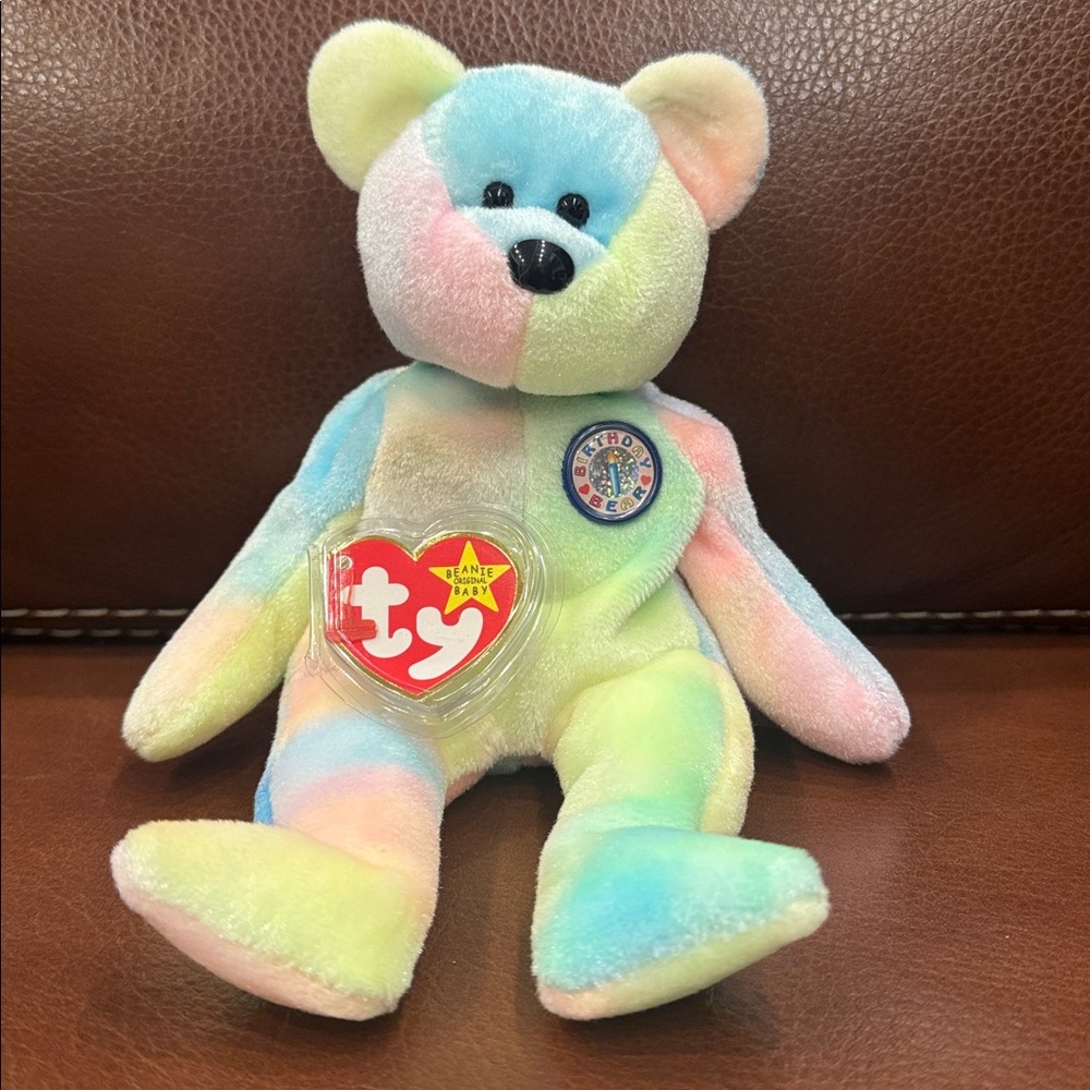 Ty Original Beanie Baby “Birthday Bear” the Bear Retired Vintage Stuffed Plush
